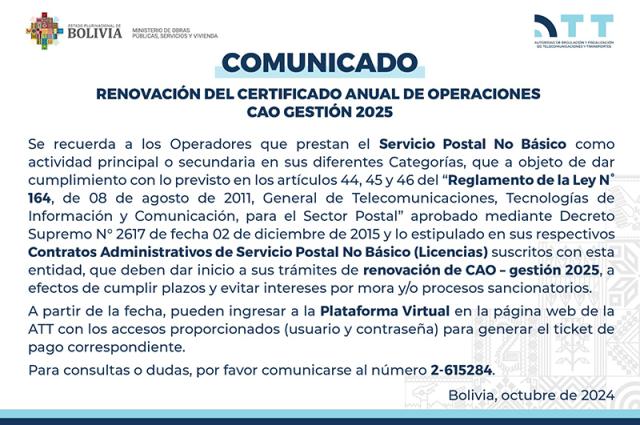 Imagen de comunicado