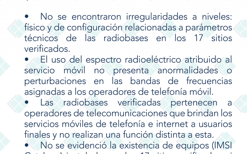 ATT - Verificación proyecto FADE (Fake Antenna Detection Project) efectuado en la gestión 2019 por la empresa South LightHouse