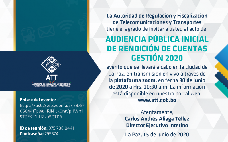 ATT - Invitación Audiencia Pública Inicial de Rendición de Cuentas